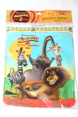 New In Package  Madagascar  Birthday 8.5 Feet Banner   Party Supplies • $5.75