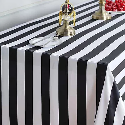 Mainstays Spring-Summer PEVA Vinyl Tablecloth (Cabana Stripe 60x102) • $10