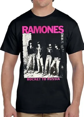 RAMONES ROCKET TO RUSSIA PUNK ROCK BAND Black T Shirt • $11.99