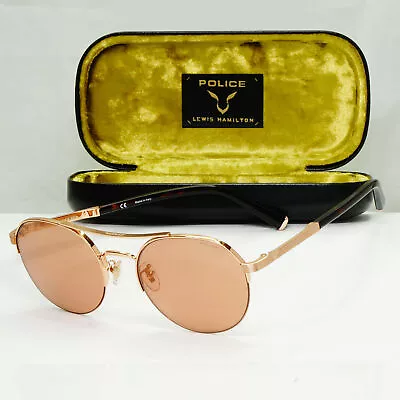 Police Lewis Hamilton F1 Sunglasses Gold Copper Mirror Round SPL A24 COL 8FCC • $125.06