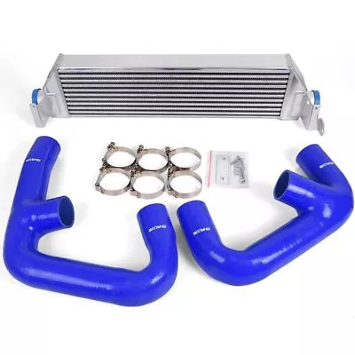 Fit For VW Golf R MK7 Aluminum Twin Intercooler Upgrade + Blue Silicone Hose Kit • $176.51