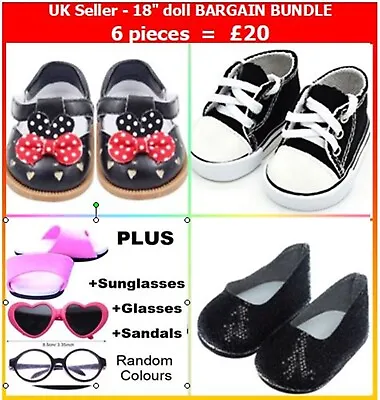 Bundle 18  Doll Clothes Shoes Trainers Glasses Our Generation Baby Born Boy AG • £6