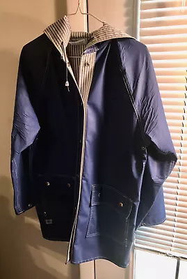 Charles River Blue Vinyl Large Women’s Raincoat • $20