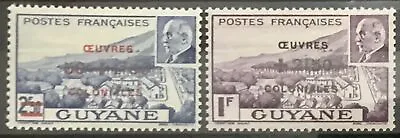 French Guiana #YT177-YT178 MNH 1943 Vichy Marshall Petain [B11A-B11B] • $4.88