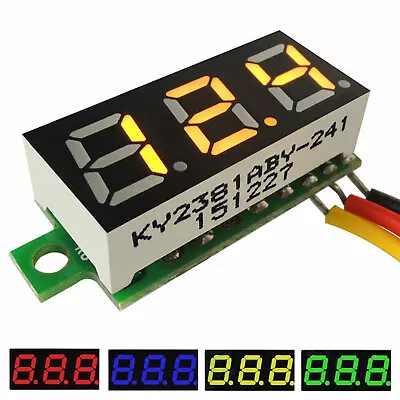 3-Wires Mini DC 0-100V 0.28  3-Digital Voltmeter LED Voltage Panel Meter 10pcs • $9.69