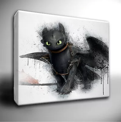 How To Train Your Dragon - Paint Splatter CANVAS Wall Art Picture/Poster Prints • £12.99