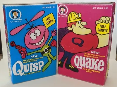 Quisp Cereal Box Quake Cereal Sample Box 1965 Reproduction Also Frig. Magnets • $59