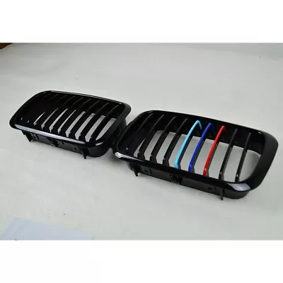 92-96 Fits For BMW 3 Series E36 Front Hood Kidney Grille Glossy Black + M-Color • $159