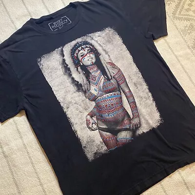 Riot Society Native American Sexy Bikini Girl T-Shirt Blk M U.S.A. Los Angeles • $29.95