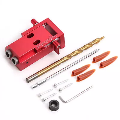 Mini Pocket Slant Hole Jig Kit + Step Drill Bit Set For Kreg Style Woodwork Tool • $29.66