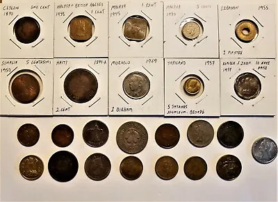 Mixed Lot Of 20th Century Coins - Asia Africa Mideast Caribbean - Nice Gift • $29.75