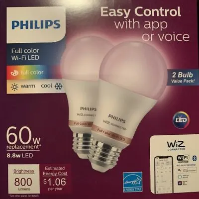 Philips Hue 472027 A19 LED Smart Bulbs (Pack Of 2) • $15.95