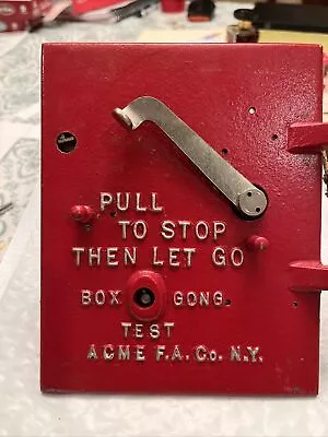 Vintage Acme Fire Alarm Box Pull Station Gears Mechanism Parts As Is Untested • $49.99