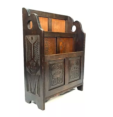 Antique Wooden Carved Magazine Rack Or Stick Stand / Floor Standing C.1900 • £129