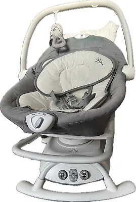 JOIE Sansa 2in1 Electric (and Manual) Rocker/Swing Baby Chair Color Grey/white • £100