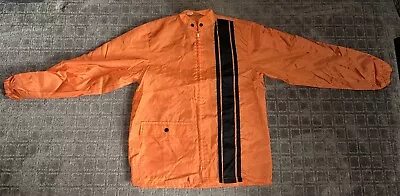 VTG 60's/70's Racing Orange W/ Black Striped Jacket Size Medium Muscle Car Rare • $79.99