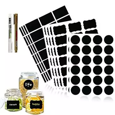 Chalkboard Labels Blackboard Label Stickers 192PCS With 2 Erasable Chalk • $11.49