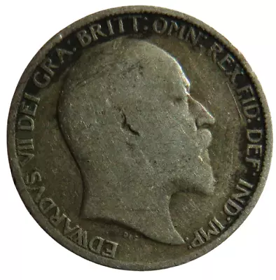 1906 King Edward VII Silver Sixpence Coin - Great Britain • £7