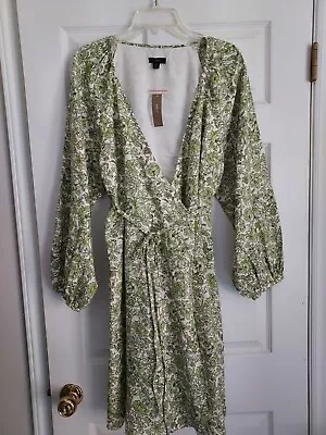 Women's J Crew Green Floral Dress • $60