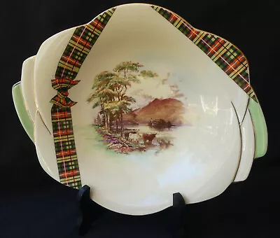 Vintage Art Deco Royal Winton Buchanan Tartan Oval Fruit Bowl Serving Bowl • $93.29