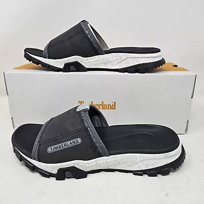 Men's Timberland Garrison Trail Black Outdoor Leather Slides / TB0A29NV 015 • $39.99