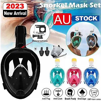 Full Face Snorkel Mask Diving Goggles For Swimming Scuba Masks Set Adult Kids  • $17.98