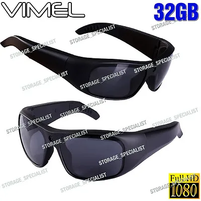 SunGlasses Camera 32GB Ski Sport Waterproof 1080P Glasses Bike Action • $149