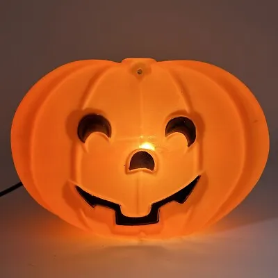 Vtg Blinky Glow Light Halloween Pumpkin Jack-o-Lantern Blow Mold Decor 6.5”x9.5” • $15.68