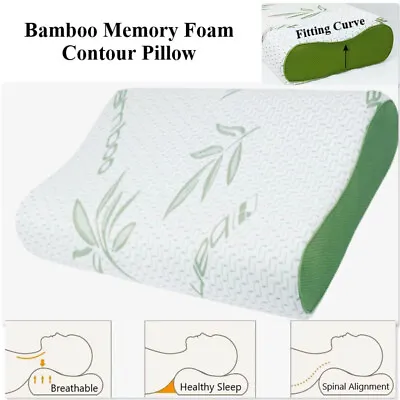 Bamboo Contour Pillow Memory Foam Anti Snore Orthopaedic Head Neck Back Support. • $24.20