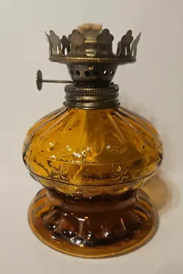 Vintage 5.5  Oil Lamp Lantern Amber Glass (no Globe) • $12.99