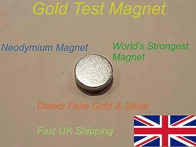£3.45 • Buy Large Gold Silver Neodymium Test Magnet  Testing Gold Silver Coins - Fast UK P&P