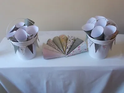 £7.50 • Buy  1 Confetti Pail With 10 Cones, Basket, Wedding, Brial Cones.