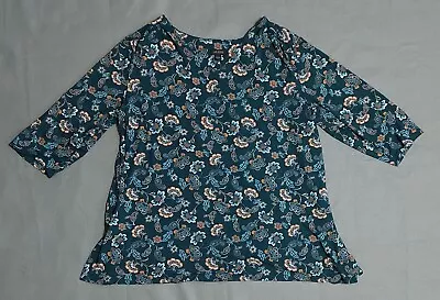 J. Jill Women's Blouse Top 3/4 Sleeves Floral Print Multicolored Size XL • $17.99