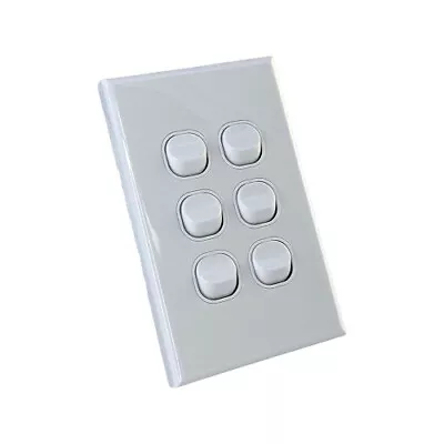 6 Gang White Wall Plate Light Switch • $9.95
