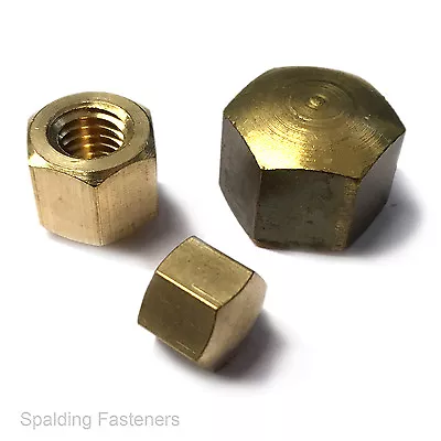 M3 M4 M5 M6 M8 M10 M12 Metric Solid Brass Hexagon Cap Nut DIN917 Nuts For Bolts • £3.09