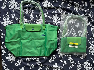 LONGCHAMP Le Pliage Tote Large Bag Foldable BNWT Made In France Cacutis Green • $200