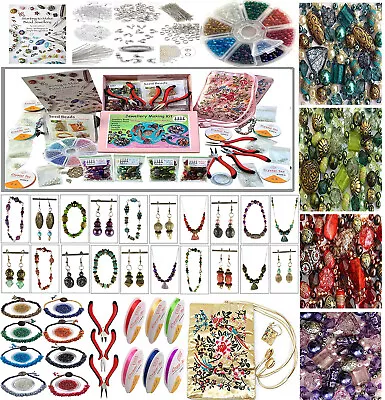 £39.99 • Buy Jewellery Making Kit  Beginners Girls Adults Gift Set Beads Pliers Instructions