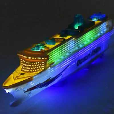 Electric Ocean Liner Cruise Ship Boat Toy LED Lights Sound Change Directions • £17.12