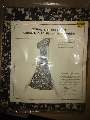 Vintage Women's 1960's - 1970's Viking's Party Paper Dress - Size 12-14 MEDIUM • $69.99