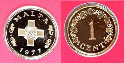 1977 Malta Proof 1 C St.George Cross • $9.99