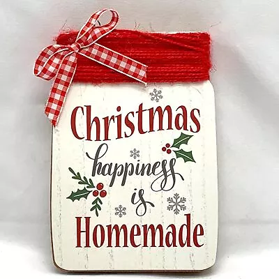 Handmade Christmas Sign Mason Jar Country Holiday Decor 6 Inches • $12