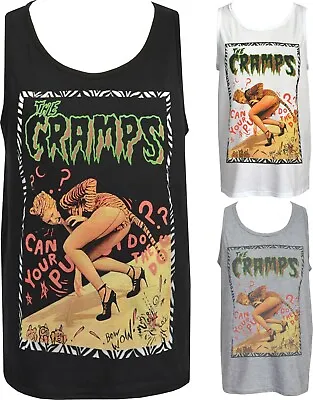 The Cramps Mens Tank Top Can Your Pussy To The Dog? Poison Ivy Tiger Psychobilly • $25.90