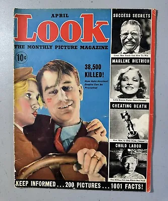 1937 April LOOK Magazine Vol. 1 No. 4 Marlene Dietrich (B42) • $69.99