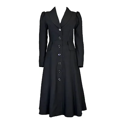 Women's Mary Poppins Black Victorian Costume Button Up Jacket Coat • $97.99