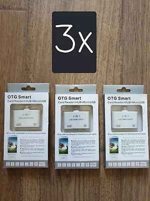 3x Of 3In1 Micro USB SD Memory Card Reader OTG HUB Adapter For Android Tablet • $7.99