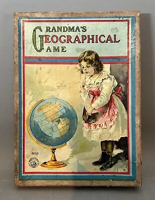 Antique McLoughlin Brothers GRANDMA’S GEOGRAPHICAL GAME • $95