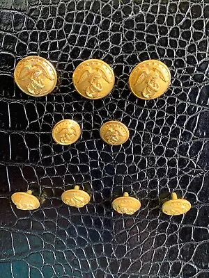 VTG USMC Brass Buttons  Lot Of 9 Superior Quality Eagle Anchor Military WBCO • $19.99