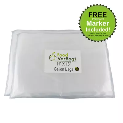 $21.99 • Buy 100 11X16 GALLON  Embossed FoodVacBags Vacuum Seal Bags For FoodSaver Machines