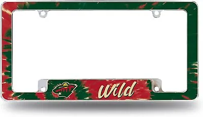 Minnesota Wild Metal License Plate Frame Chrome Tag Cover Tie Dye Design 6x12... • $21.99