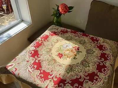 Square Embroidered Tablecloth Coffee Table Cloth Table Cover Home Decor • $25.80